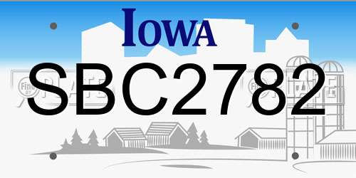 SBC2782 Iowa License Plate