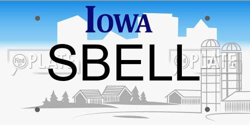 SBELL Iowa License Plate