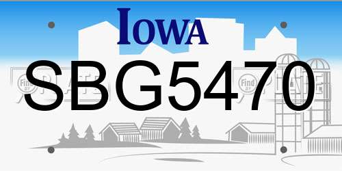 SBG5470 Iowa License Plate