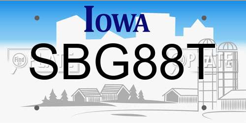 SBG88T Iowa License Plate