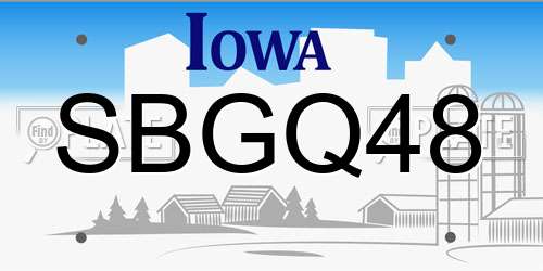 SBGQ48 Iowa License Plate