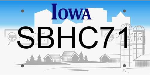 SBHC71 Iowa License Plate