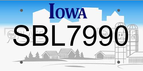 SBL7990 Iowa License Plate