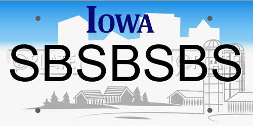 SBSBSBS Iowa License Plate