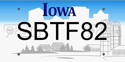 SBTF82 Iowa License Plate