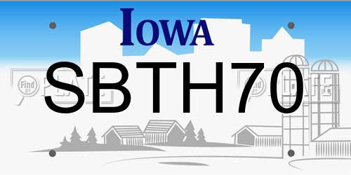 SBTH70 Iowa License Plate