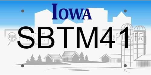 SBTM41 Iowa License Plate