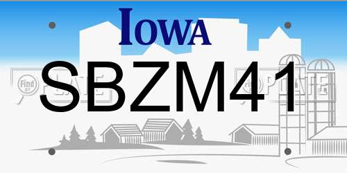 SBZM41 Iowa License Plate