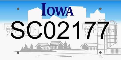 SC02177 Iowa License Plate