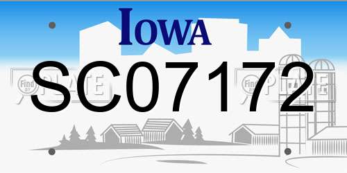 SC07172 Iowa License Plate