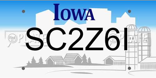 SC2Z6I Iowa License Plate