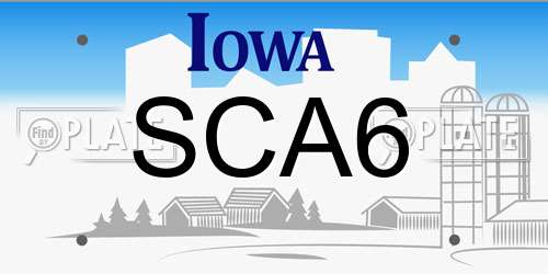 SCA6 Iowa License Plate