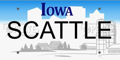 SCATTLE Iowa License Plate