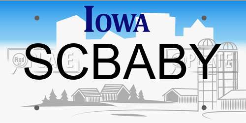SCBABY Iowa License Plate
