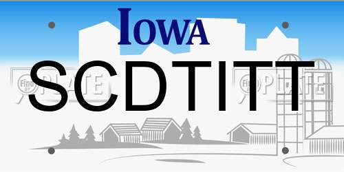 SCDTITT Iowa License Plate