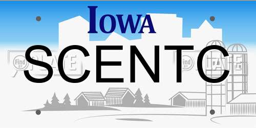 SCENTC Iowa License Plate