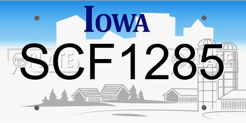 SCF1285 Iowa License Plate