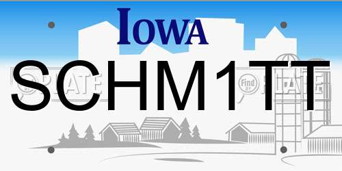SCHM1TT Iowa License Plate