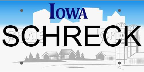 SCHRECK Iowa License Plate