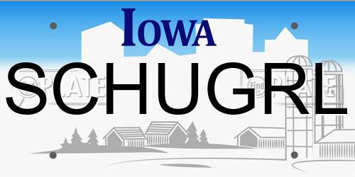 SCHUGRL Iowa License Plate