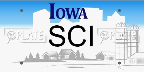 SCI Iowa License Plate