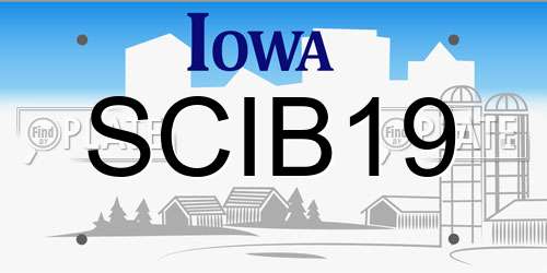 SCIB19 Iowa License Plate
