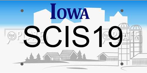 SCIS19 Iowa License Plate