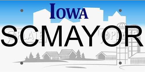 SCMAYOR Iowa License Plate