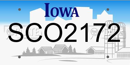 SCO2172 Iowa License Plate