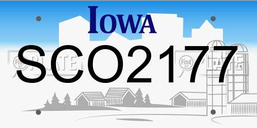SCO2177 Iowa License Plate