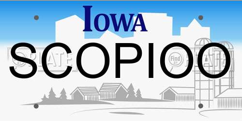 SCOPIOO Iowa License Plate