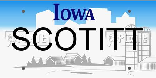 SCOTITT Iowa License Plate