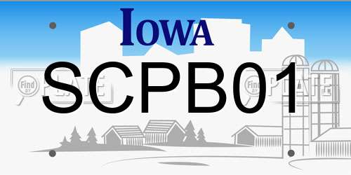 SCPB01 Iowa License Plate