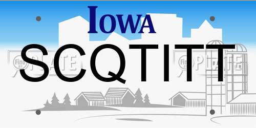 SCQTITT Iowa License Plate