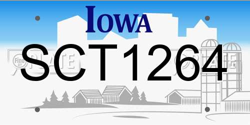 SCT1264 Iowa License Plate