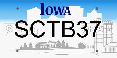 SCTB37 Iowa License Plate