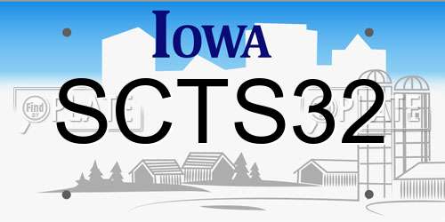SCTS32 Iowa License Plate