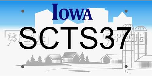 SCTS37 Iowa License Plate