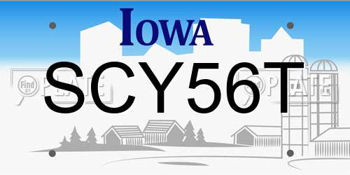 SCY56T Iowa License Plate