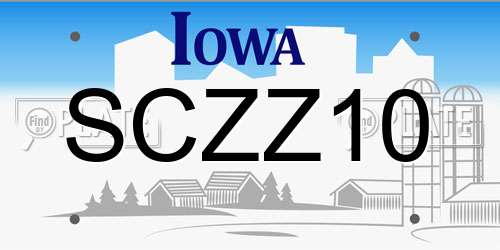 SCZZ10 Iowa License Plate