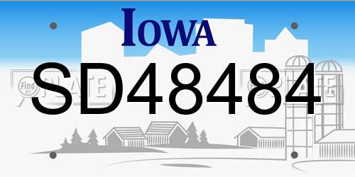 SD48484 Iowa License Plate