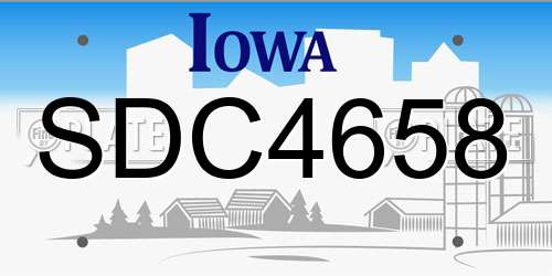 SDC4658 Iowa License Plate