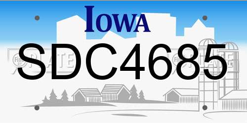 SDC4685 Iowa License Plate
