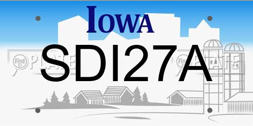 SDI27A Iowa License Plate