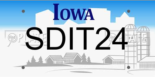 SDIT24 Iowa License Plate