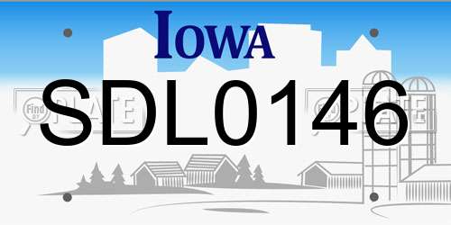 SDL0146 Iowa License Plate