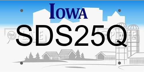 SDS25Q Iowa License Plate