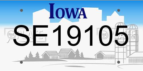 SE19105 Iowa License Plate