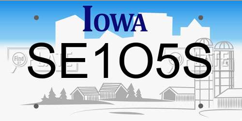 SE1O5S Iowa License Plate