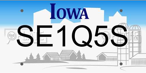 SE1Q5S Iowa License Plate